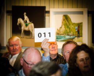 An art auction was held at the Carterton Events Centre on Friday to raise money for the Neil Dawson Ascension sculpture. PHOTO/ GEOFF WALKER