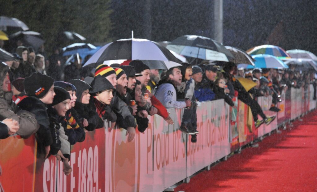 Wet weather didn't dampen the spirit of the fans.