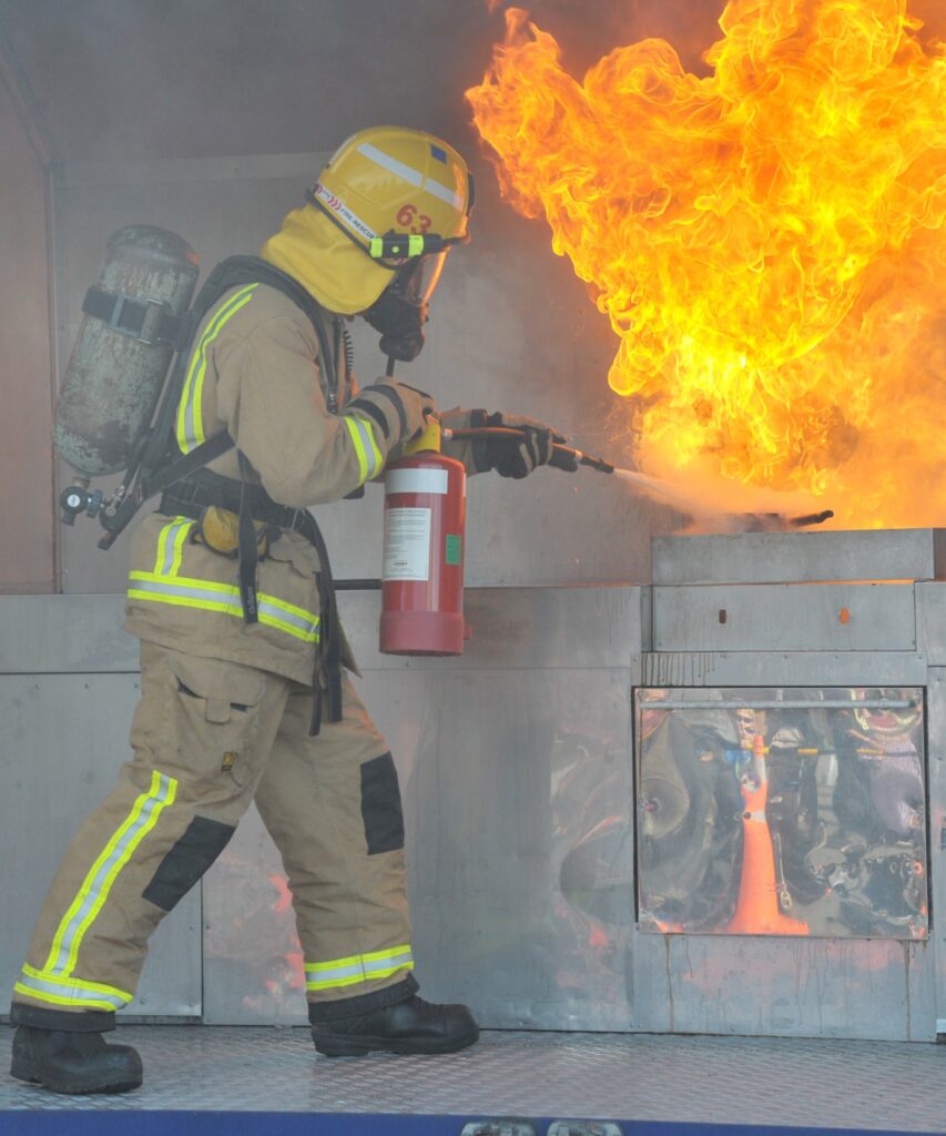 Featherston Fire Brigade showed the crowd at the Mini Fell Train Carnival what can happen when a fry pan is left unattended. PHOTO/CHRIS KILFORD