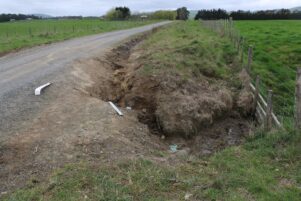 The drainage channel into which a car crashed, killing the 29-year-old driver. PHOTO/HAYLEY GASTMEIER