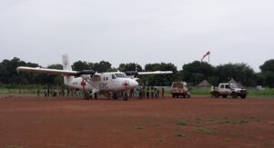 An ICRC plane used for medical evacuation and transportation of supplies and staff. PHOTO/SUPPLIED