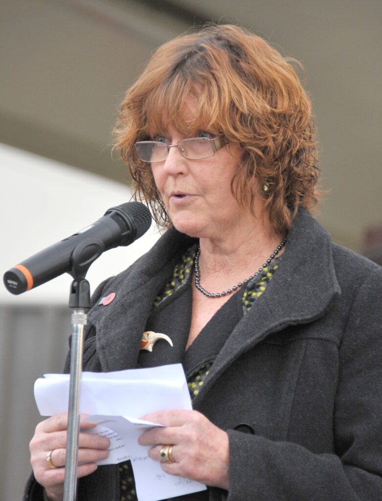 Mayor Adrienne Staples declares the Square open. PHOTO/CHRIS KILFORD