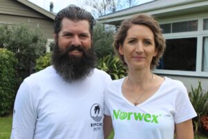 Rowan Hoskins and his sister Jasmine Griffith, a breast cancer survivor. PHOTO/EMILY NORMAN