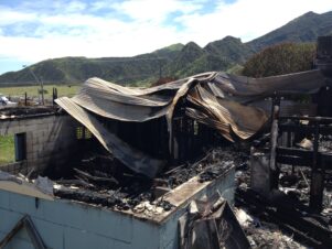 A two-storey house in Ngawi was destroyed by a massive fire. PHOTO/SUPPLIED