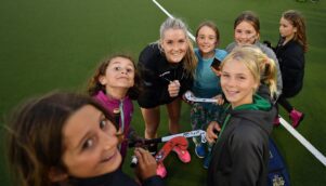 Reidy signs autographs after the Black Sticks clinched the Trans-Tasman Trophy. PHOTO/PLANET HOCKEY
