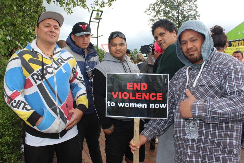 From left, Apirana Wade, Cairnsley Kawana, DJ Rhodes, their friend Cody, and Quintin White. PHOTO/EMILY NORMAN