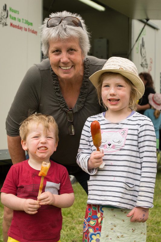 Masterton Mayor Lynn Patterson with grandkids Drew and Nina White. PHOTO/JADE CVETKOV