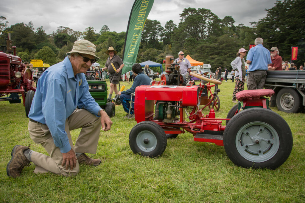 Dave Tulloch gave this tiny tractor to his son Andrew on his 5th birthday in 1965. John thompson (above) did it up in 7 months. PHOTO/JADE CVETKOV