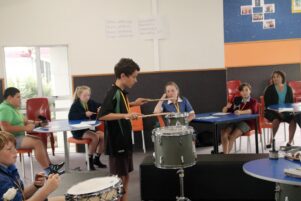 Pupils participated in a music workshop led by Jordan Tredray. PHOTO/SUPPLIED