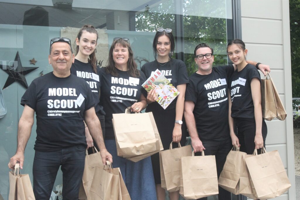 Hodi Poorsoltan, Faye Nielsen, Kirsty Bunny, Georgia van den Eykel, Michael Hooker and Tarsha Orsman were all in Greytown to search for the best models in Wairarapa.  PHOTO/CHELSEA BOYLE 