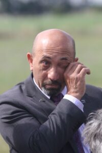 Former Carterton mayor Ron Mark wipes away tears during the 2016 ceremony.