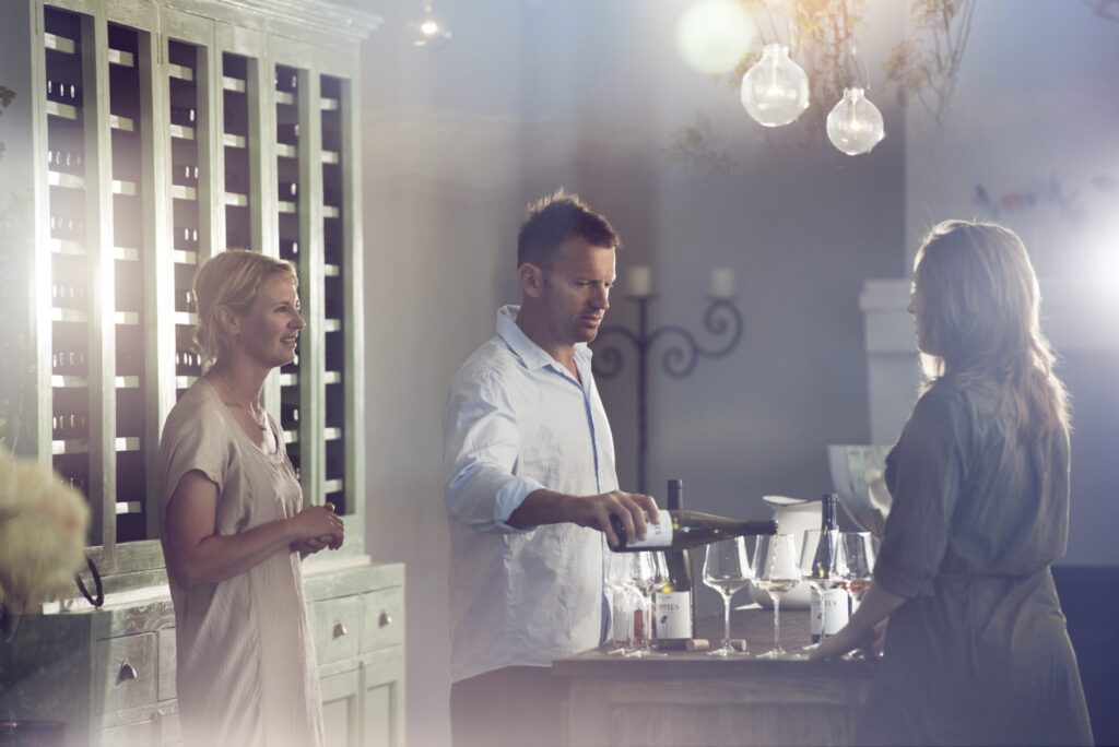 Poppy and Shayne Hammond at a Poppies Martinborough wine tasting. PHOTO/SUPPLIED