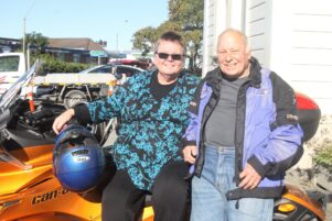 Annette Hargraves and Kevin Morgan outside the Masterton club. PHOTO/CHELSEA BOYLE