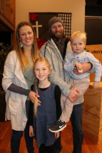 Zane McCreary, from Latvia, with husband, Craig, and their children Olivia, 7, and Niv, 4. PHOTO/HAYLEY GASTMEIER