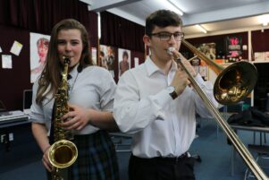 Wairarapa College students, Molly O'Hagan, 17, and Byron Bunny, 17. PHOTO/HAYLEY GASTMEIER
