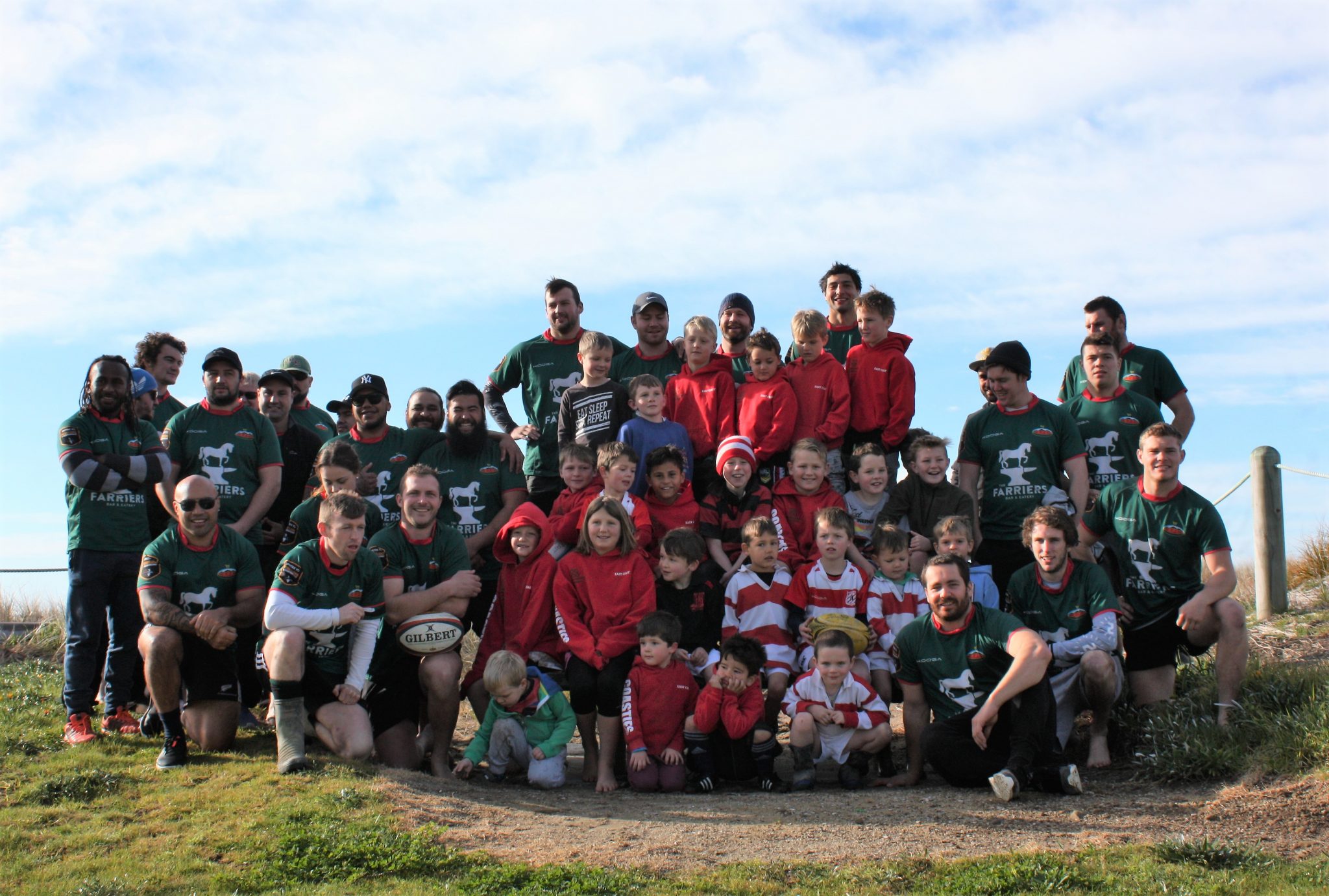 It was a sea of red and green playing rugby at Riversdale Beach. PHOTO/KJ LIDDLE