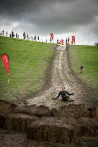 The obstacle course featured a big mud slide. PHOTO/JADE CVETKOV