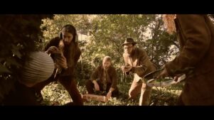 Pencarrow band members as 1970s scientists in their new music video, filmed in Masterton. PHOTO/SUPPLIED