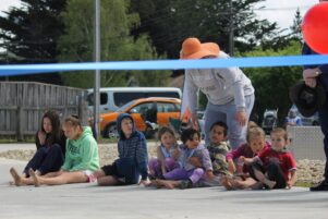 Kids watched on eagerly as the opening ceremony was underway. PHOTO/EMILY NORMAN
