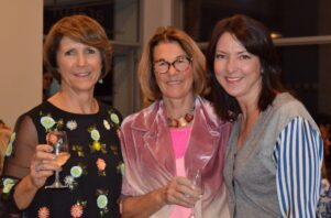 Donna Burkhart, left, Jo Beetham, and Megan Slight at the 2015 Aratoi Fashion Show. PHOTO/SUPPLIED