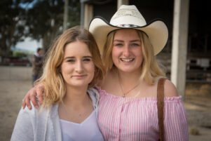 Floss Van Saarloos, left, and Jorden Van Saarloos at the Wairarapa A&P Show. PHOTO/JADE CVETKOV