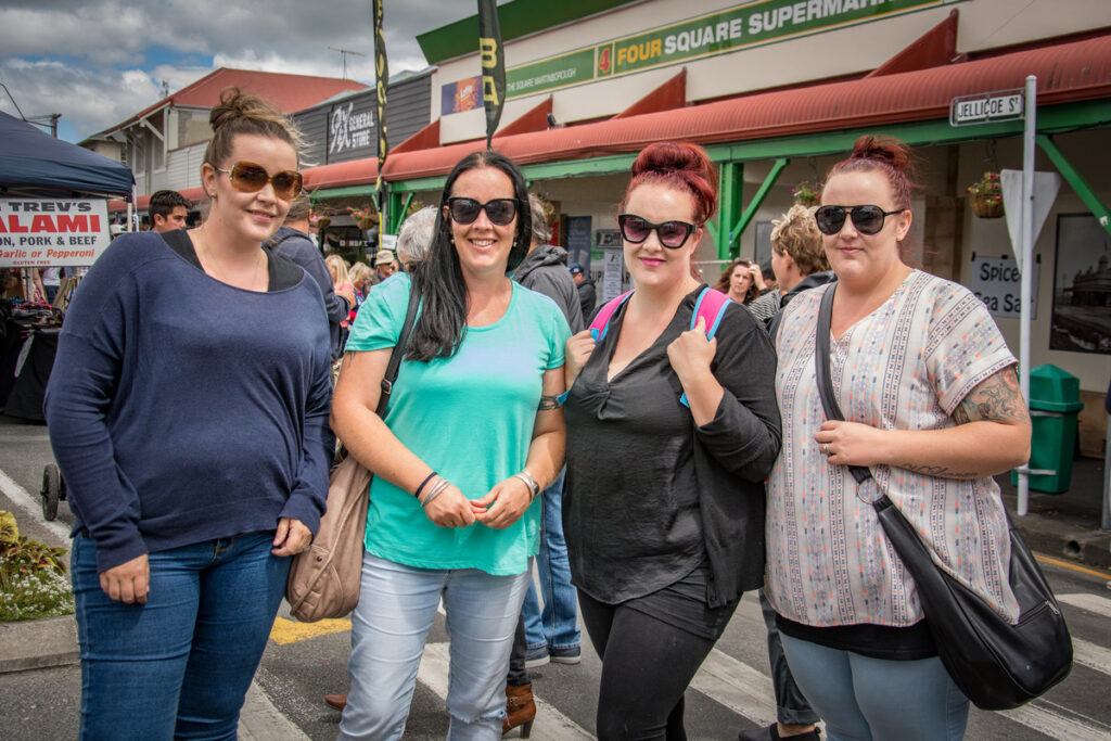 These sisters never miss a Martinborough Fair, Chelsea Maxwell, Emma Roe, Sophie Matthews, Hannah McLennan, all from Masterton. PHOTO/JADE CVETKOV