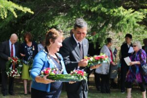 South Wairarapa Mayor Viv Napier and Japanese Ambassador Toshihisa Takata. PHOTO/HAYLEY GASTMEIER