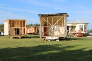 It was relocated to Carterton  on eight truckloads from Bulls, where it was being stored. 