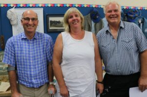 Hadlow principal Michael Mercer, with ex-pupils, Andrina Goodwin and John Murphy, who along with their 1971 classmates rallied to have the name of New Zealand changed to Aotearoa. PHOTO/HAYLEY GASTMEIER