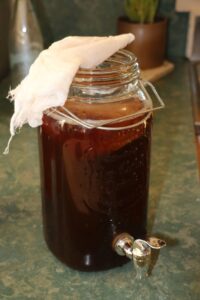 A new batch of kombucha, made with black tea, ready to go. PHOTO/HAYLEY GASTMEIER