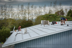 The installation of 150 solar panels is underway. PHOTO/JADE CVETKOV
