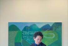 Art collaboration gets to Aratoi Khalyous Keir reading his poetry. PHOTO/MARLEE PARTRIDGE